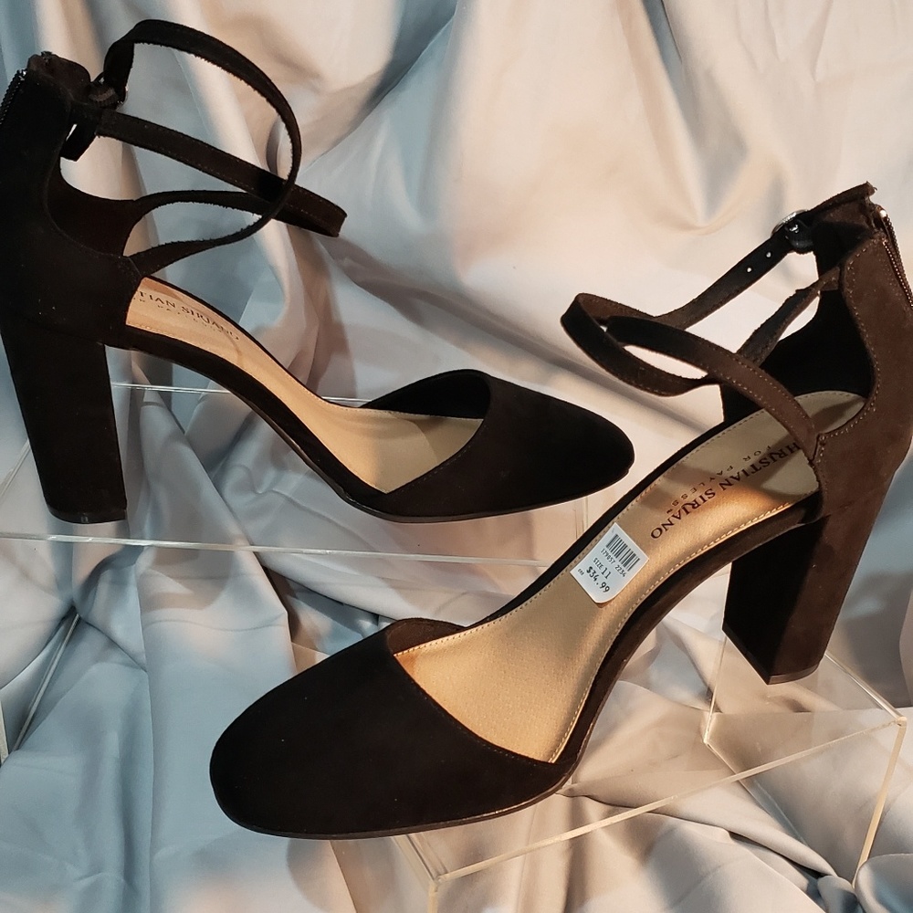 Christian Siriano Black Velvet Strappy 4" Heal